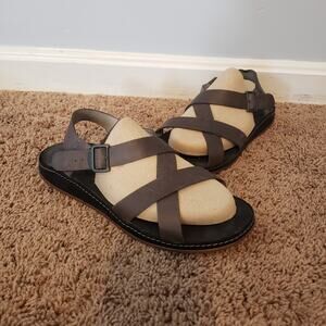 Chaco wayfarer tornado strappy leather sandal casual comfort shoe grey 10